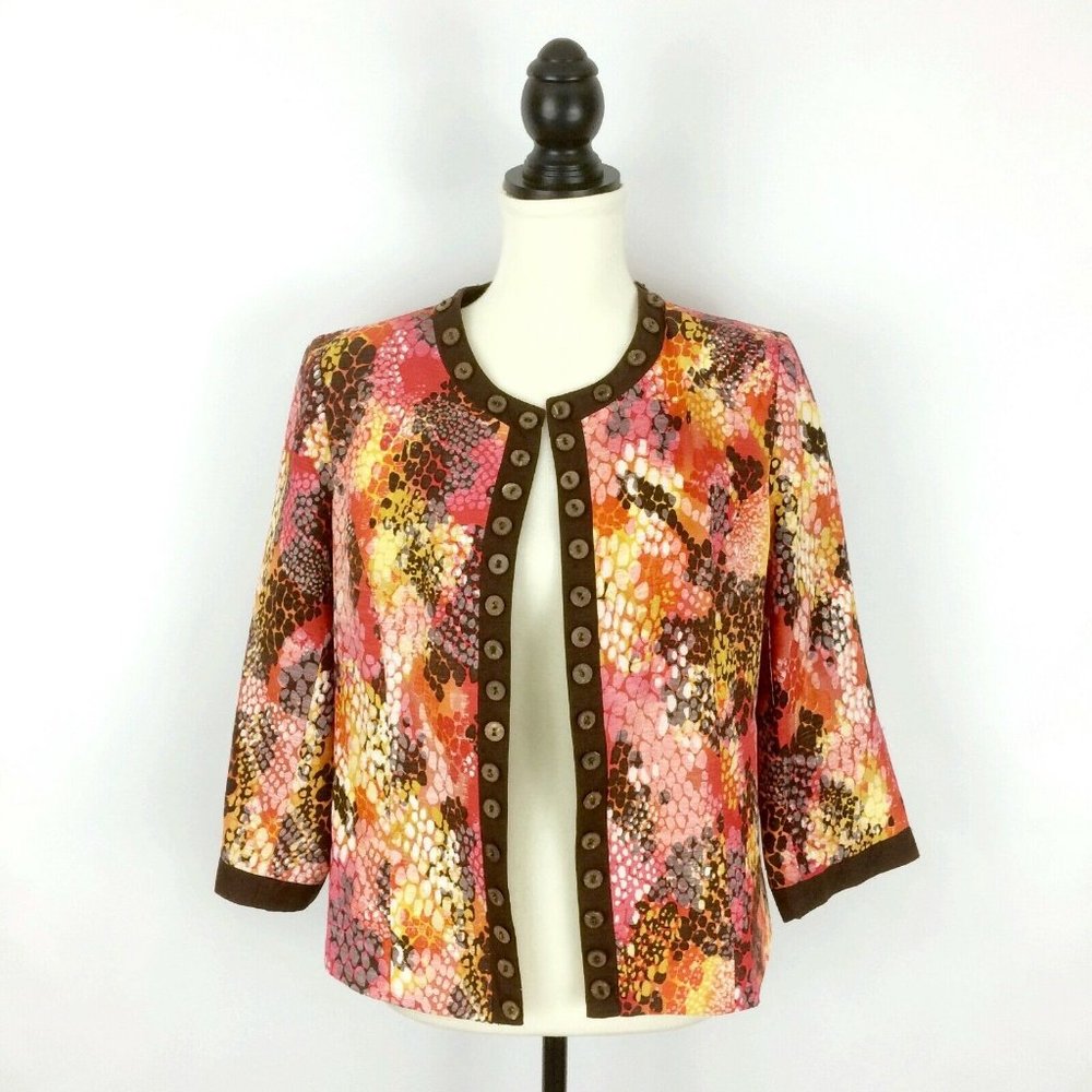 Trenz by Theresa Dressy Floral Silk Blend Blazer